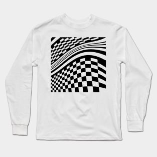 Wonky Warped Abstract Racetrack Long Sleeve T-Shirt